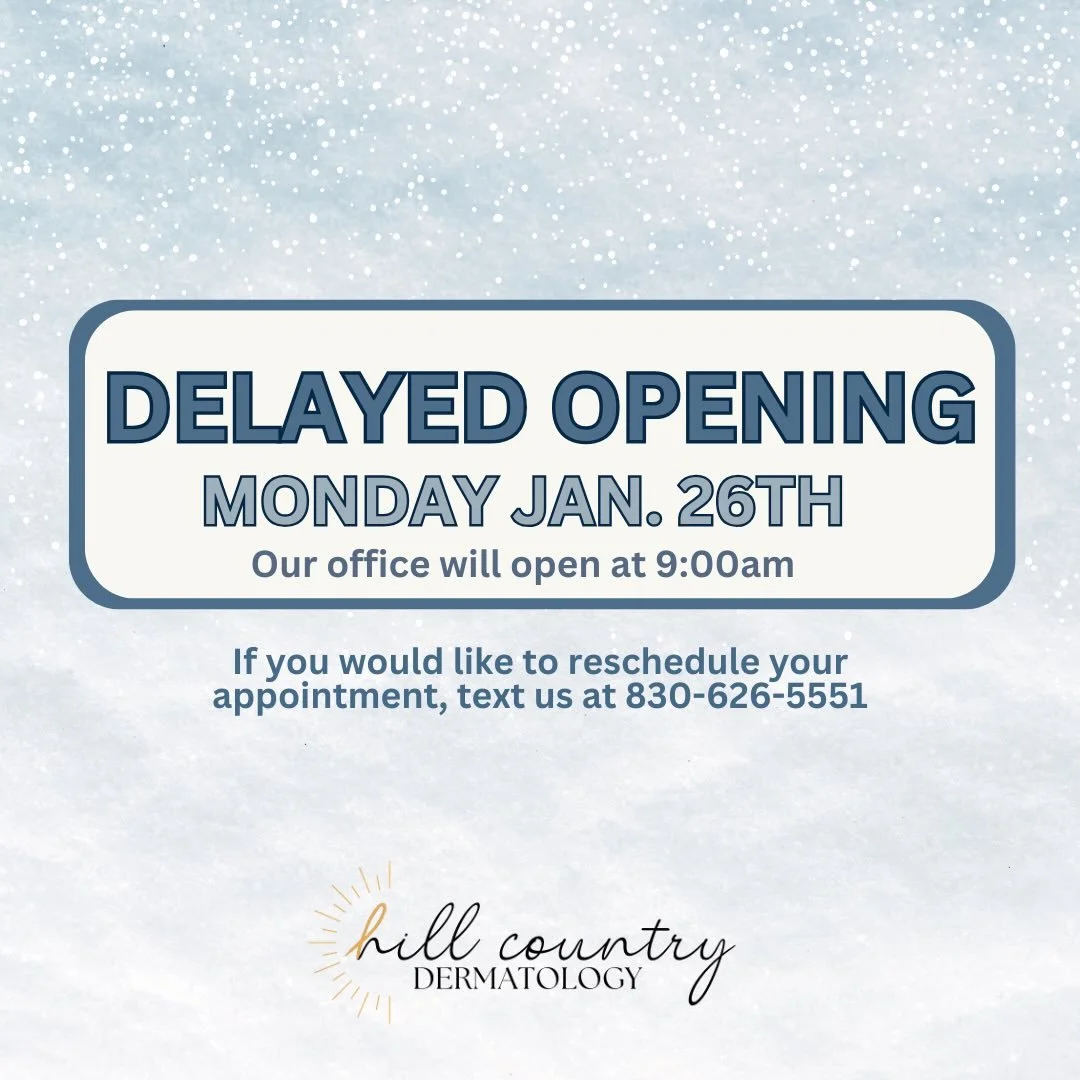 Our office is going to open at 9am tomorrow morning because of the icy weather and persistent slick roads.If you want to reschedule your Monday appointment, give us a call or text 830-626-5551. Be safe &amp; warm! 🧊 ❄️
