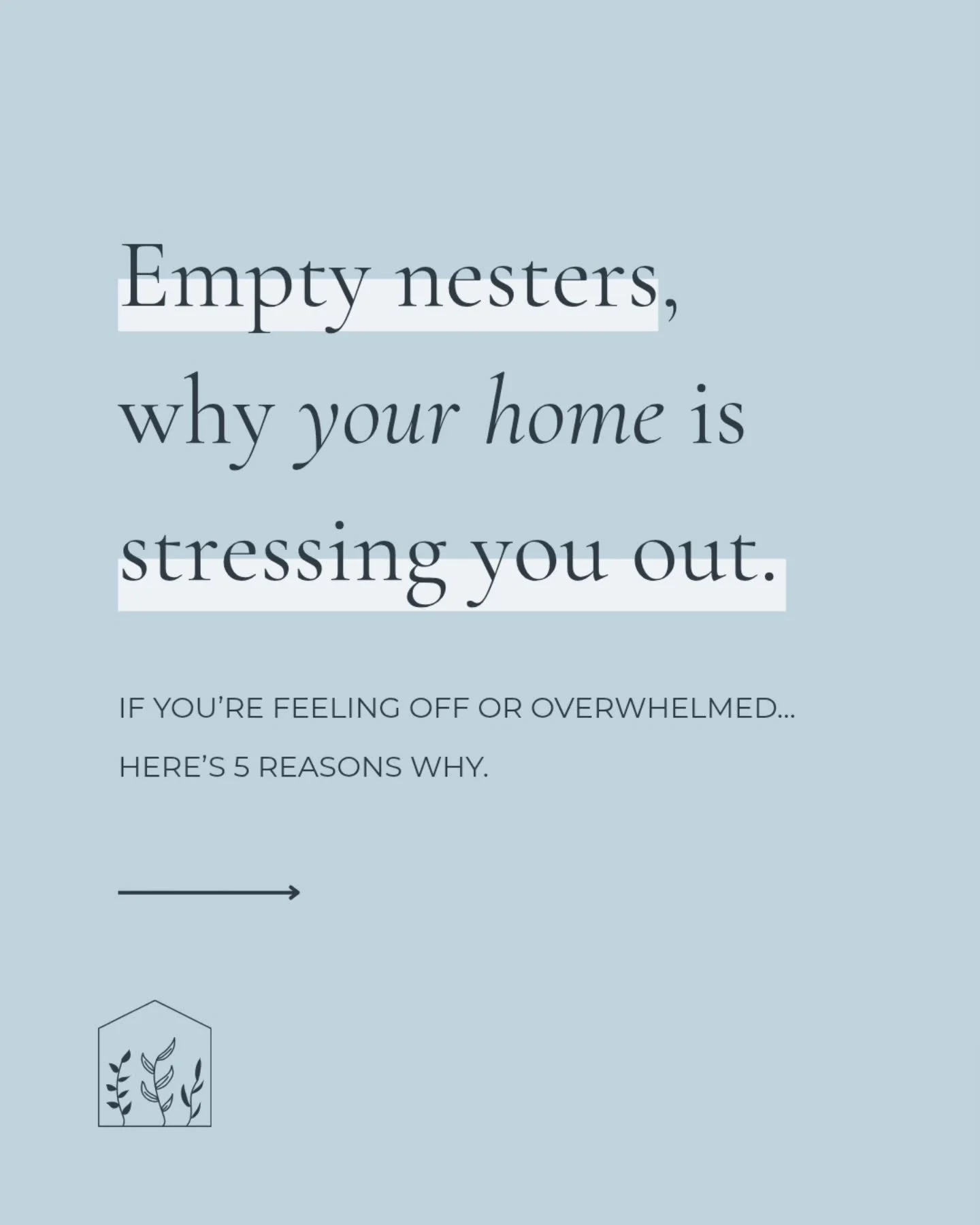 Feeling off in your home lately? If you&rsquo;re an empty nester, your space might still reflect a life that&rsquo;s changed. Here are 5 reasons why &amp; how we can help reset your space to reflect you again ☀️

#elevatedorganizing #professionalorga
