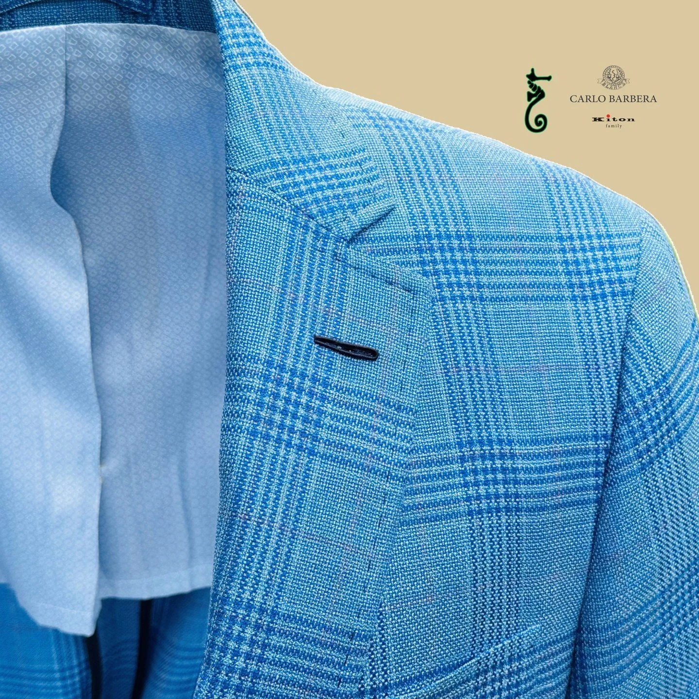 #carlobarbera #kiton #sportcoat #summer #madeinitaly #blueplaid #tailormade #bespoke #menswear #sprezzatura #sartorial #gentleman #plaid @lanificiocarlobarbera #emersonbespoke