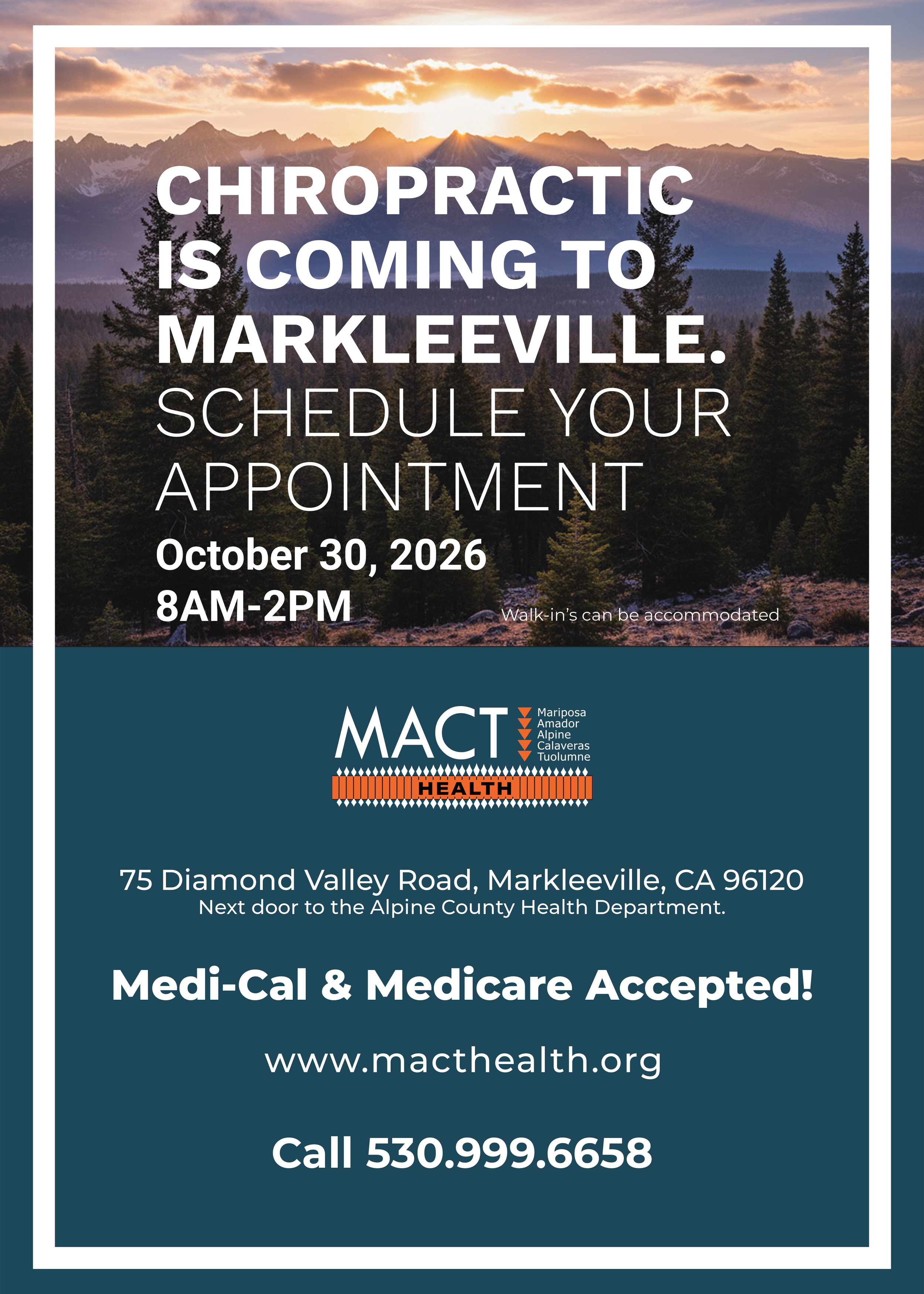 Chiropractic is Coming to Markleeville! 