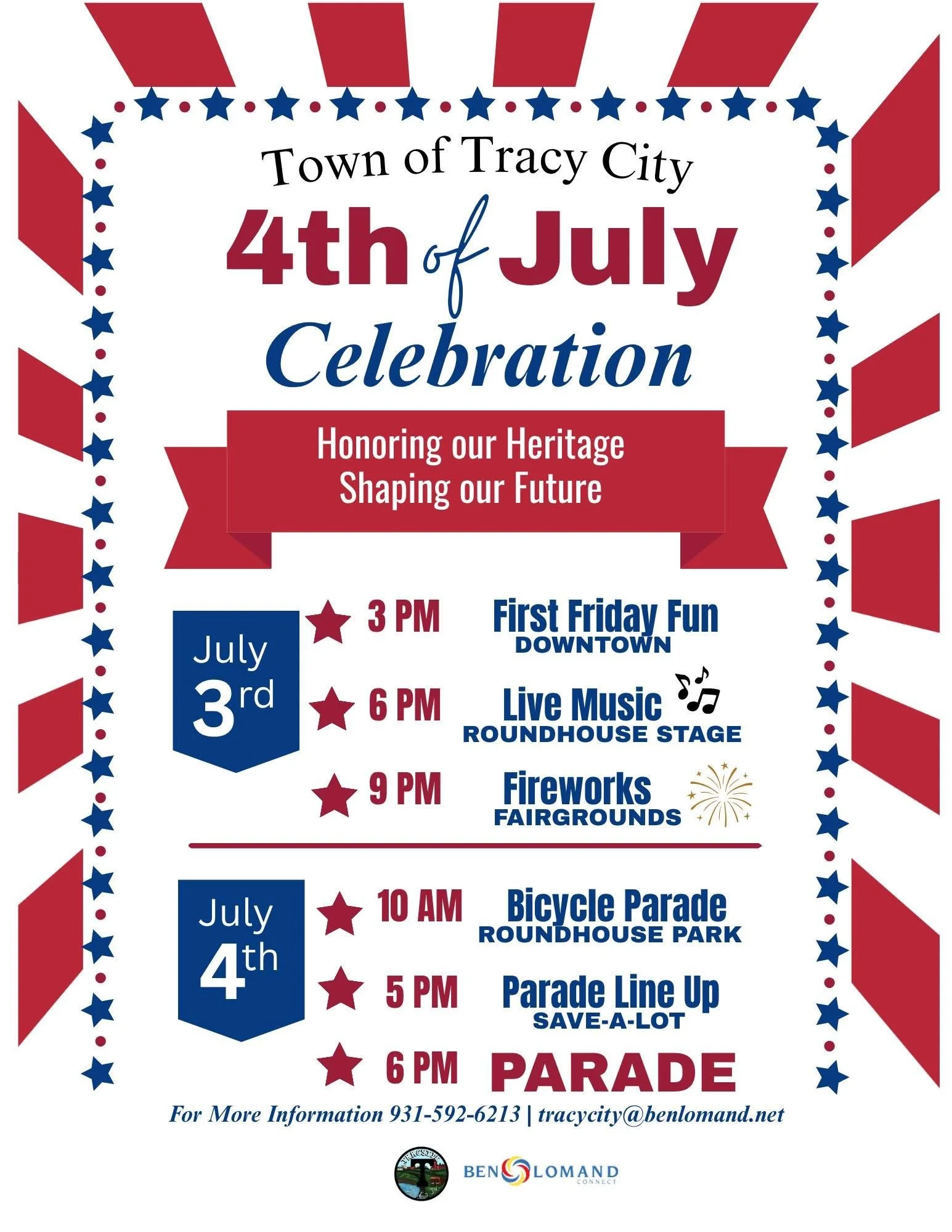 July 4, 2026 (Saturday) Tracy City 4th of July Celebration