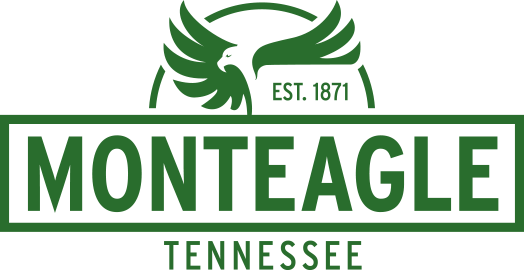 Logo of Monteagle, Tennessee, featuring a stylized eagle and the establishment year 1871.