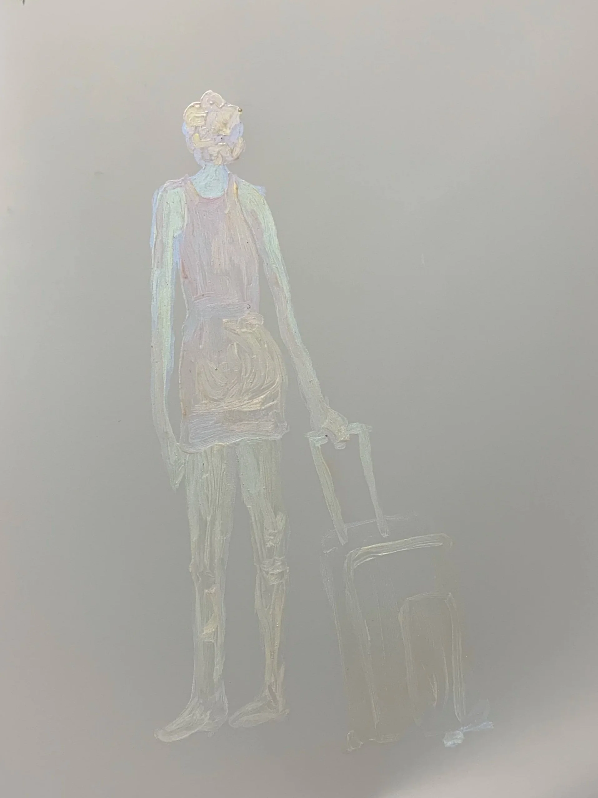 Interference pigments in neo megylp on frosted mylar; collection of Meryl Golden