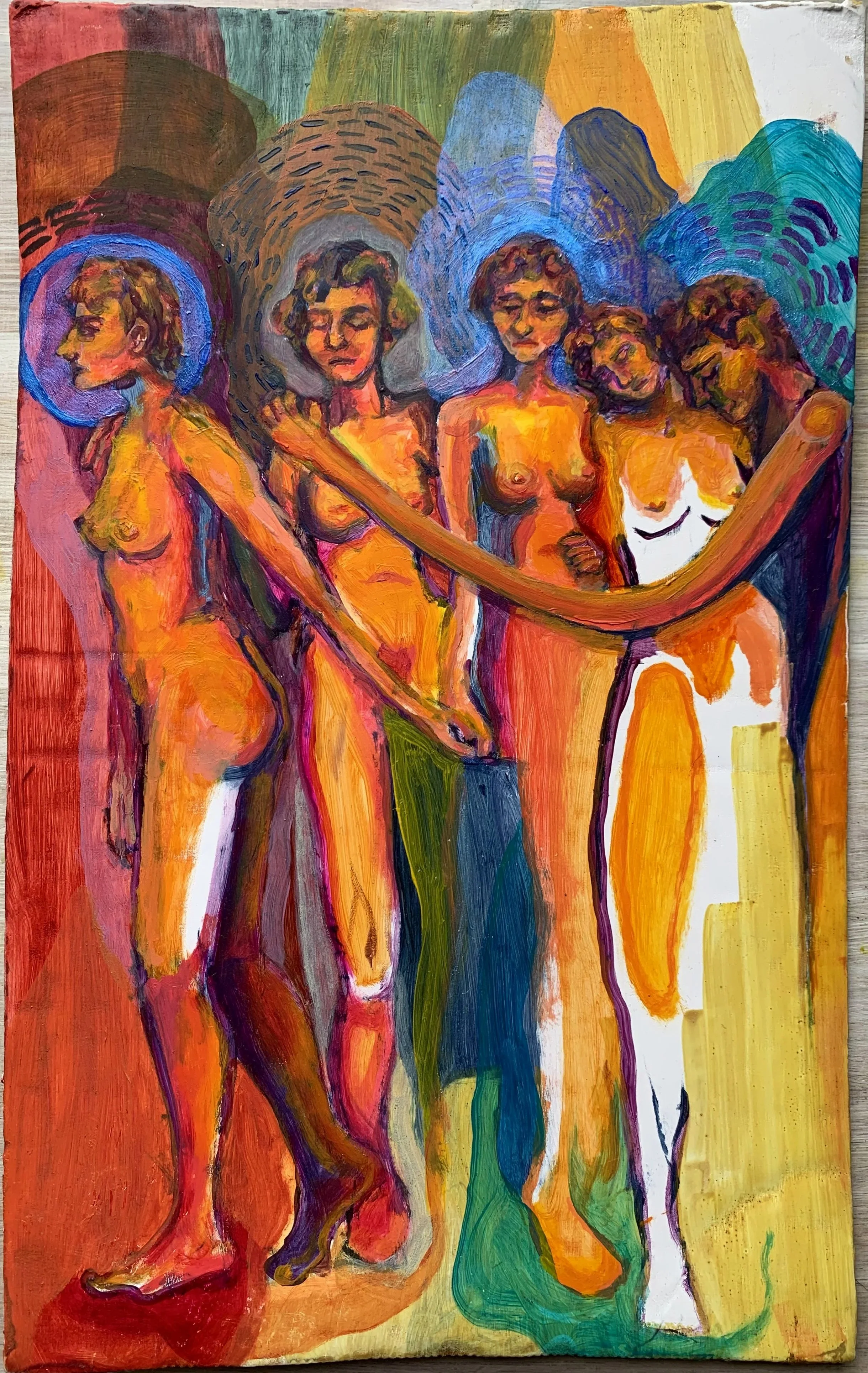 I Hold Myself Closer, 2020 Oil and interference pigment on cardboard