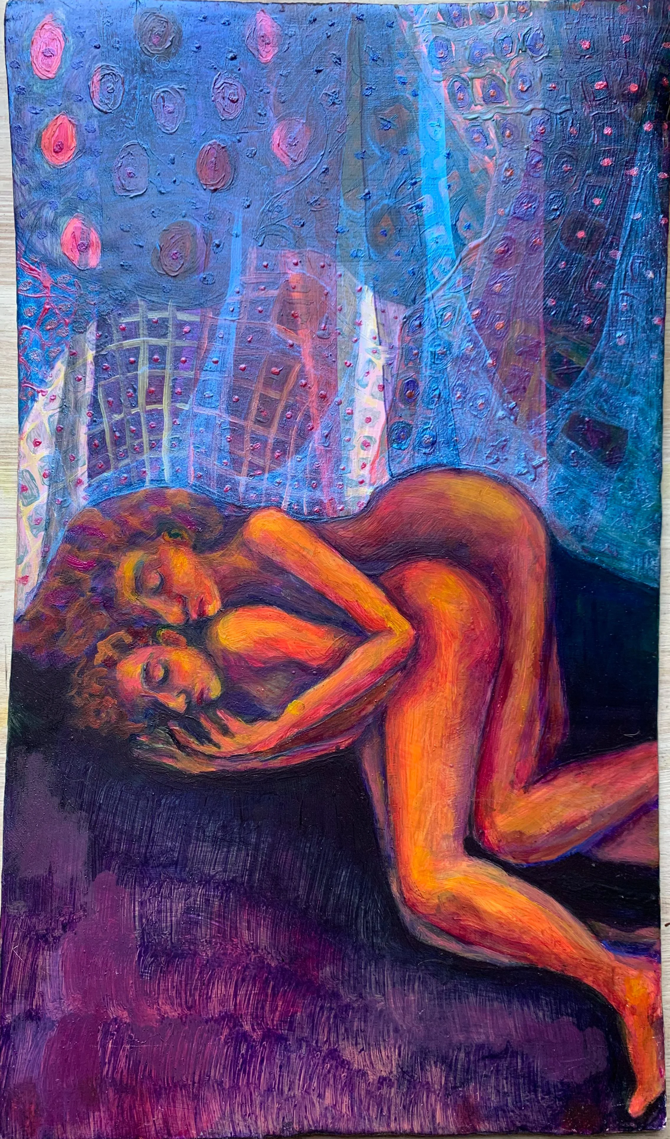 In My Dreams, You Cling to Me, 2020 Oil and interference pigment on cardboard