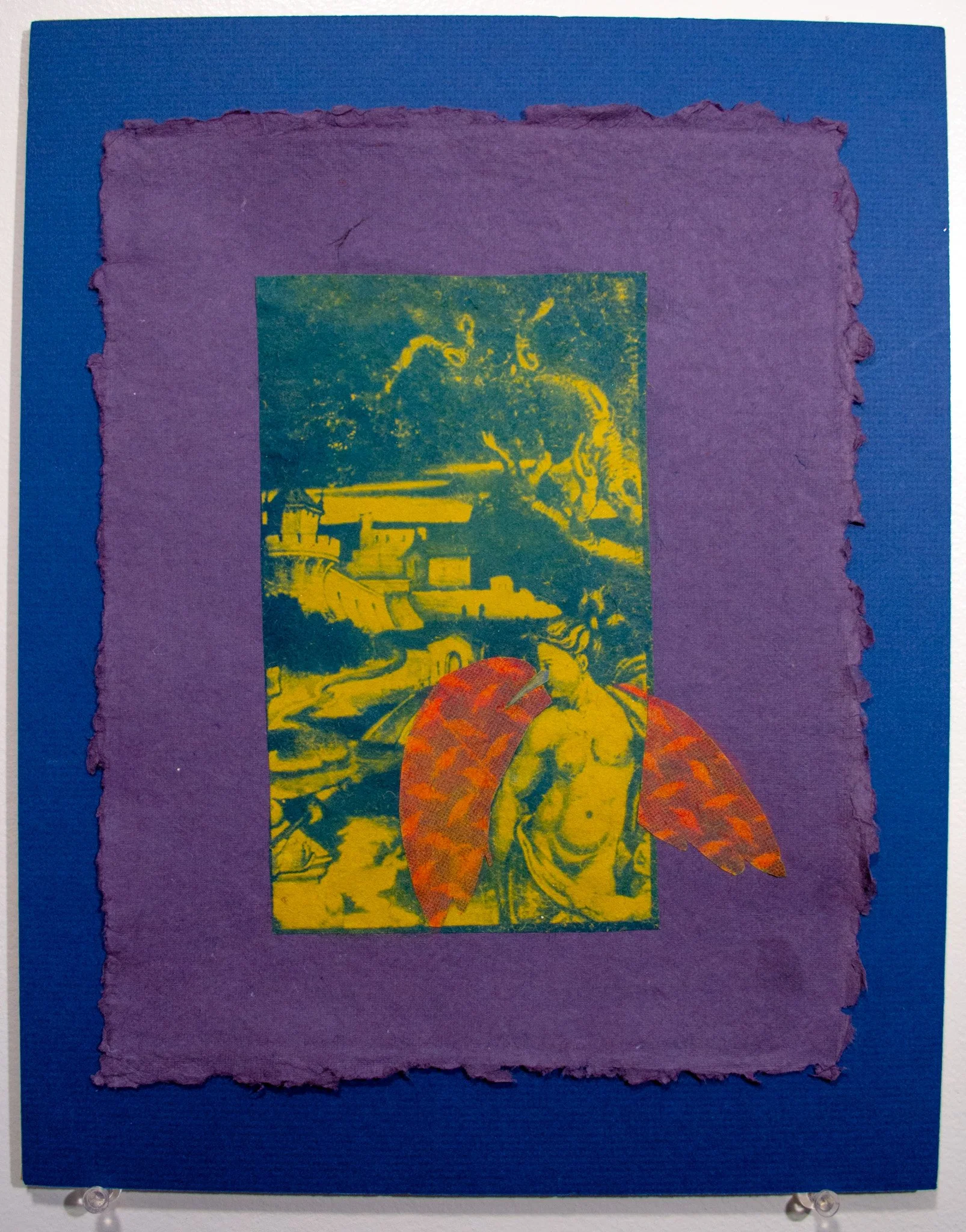 Andromeda Frees Herself, 2024
11"X14"
Cyanotype collage and watercolor on paper, mounted on matboard