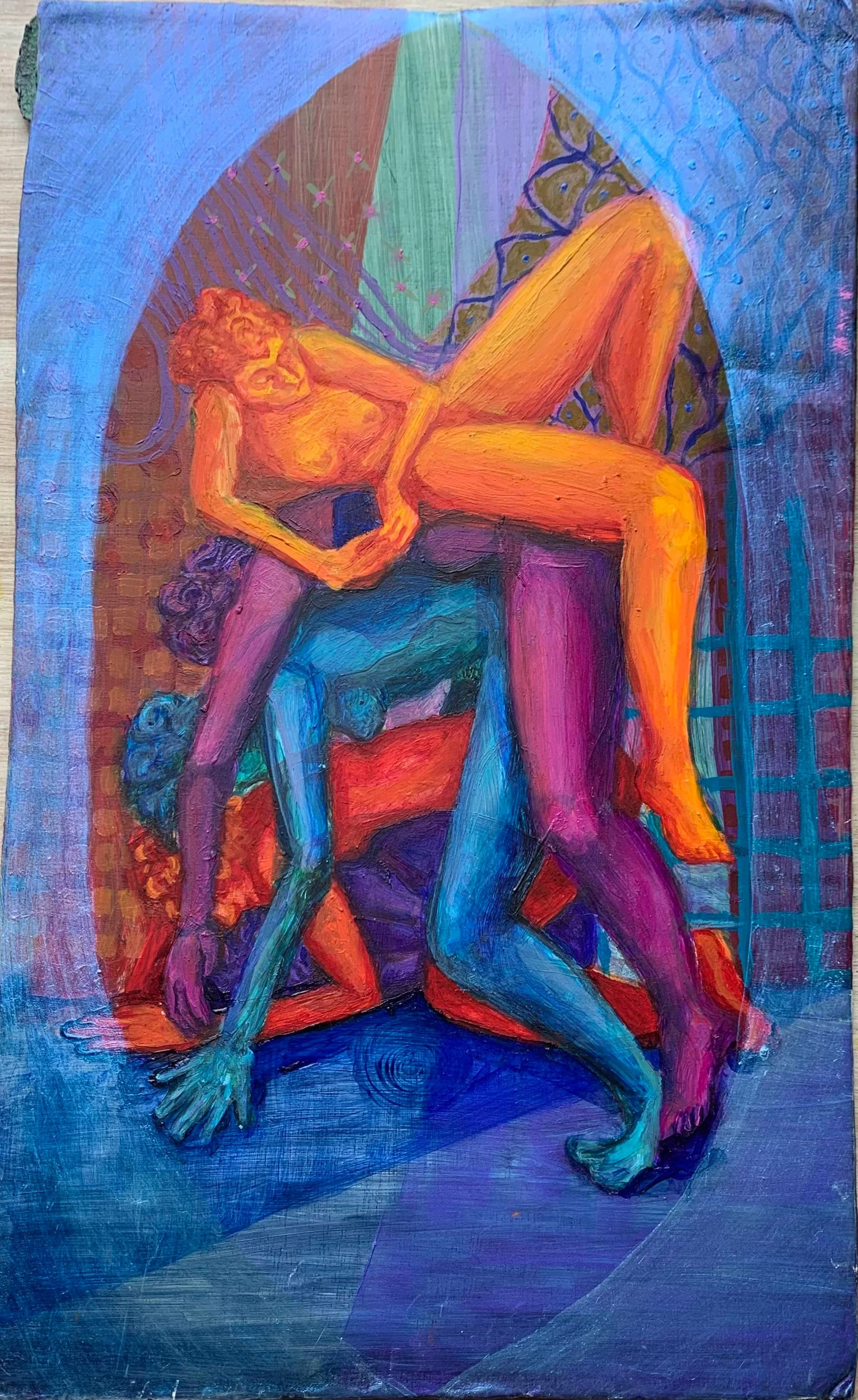 I Go, I Go, I Go, I Go, 2020 Oil and interference pigment on cardboard