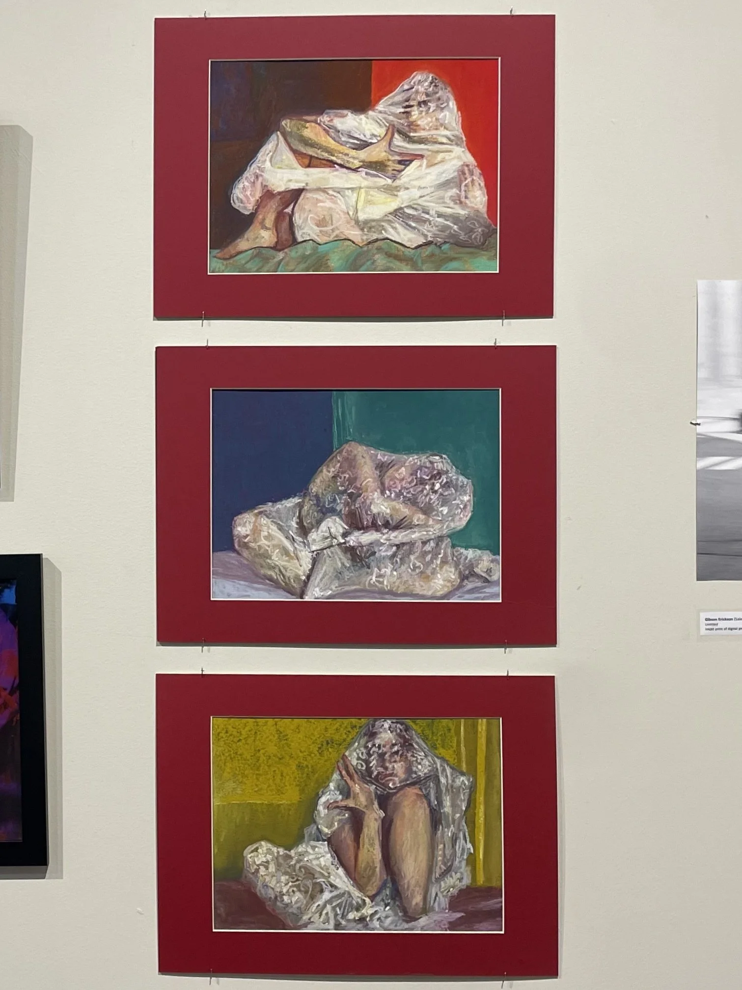 Stills From Lost Footage matted and displayed at Blick Art Materials in Philadelphia, PA 2023