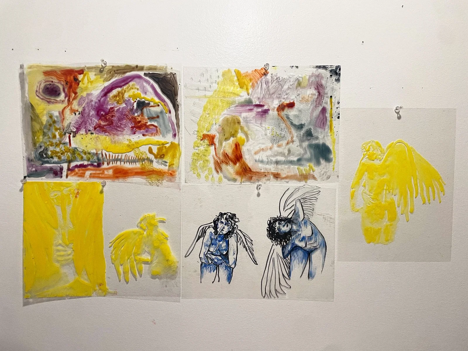 Painted Negatives, 2024
Five 9”X12” sheets
Watercolor on Wet Media Film