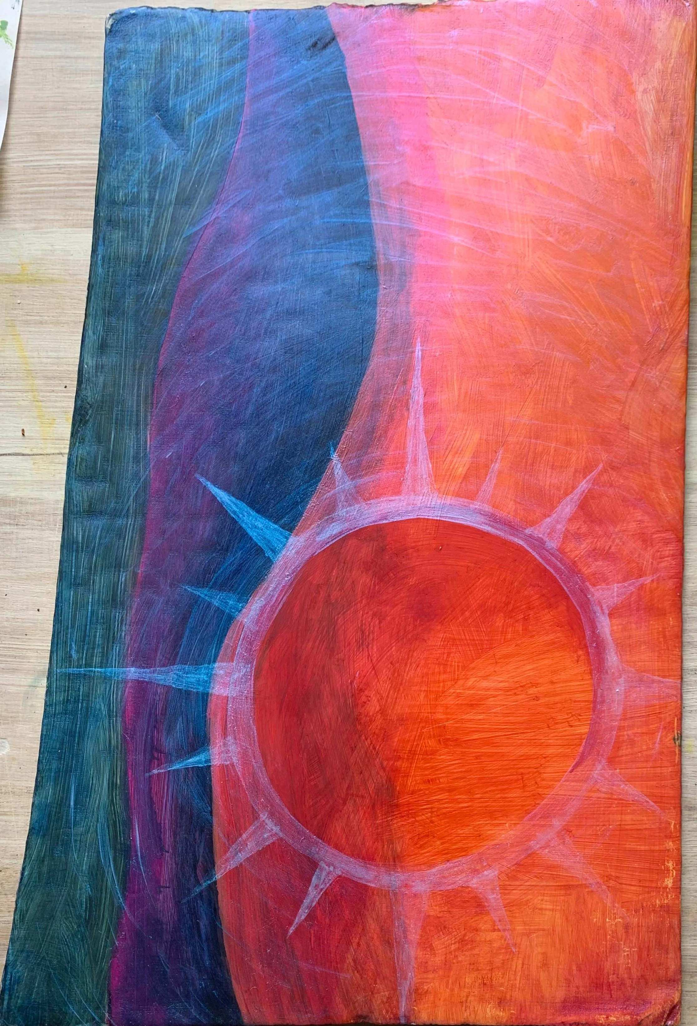 Do You Feel My Gravity/I Will Absorb You,
2020 Oil and interference pigment on cardboard