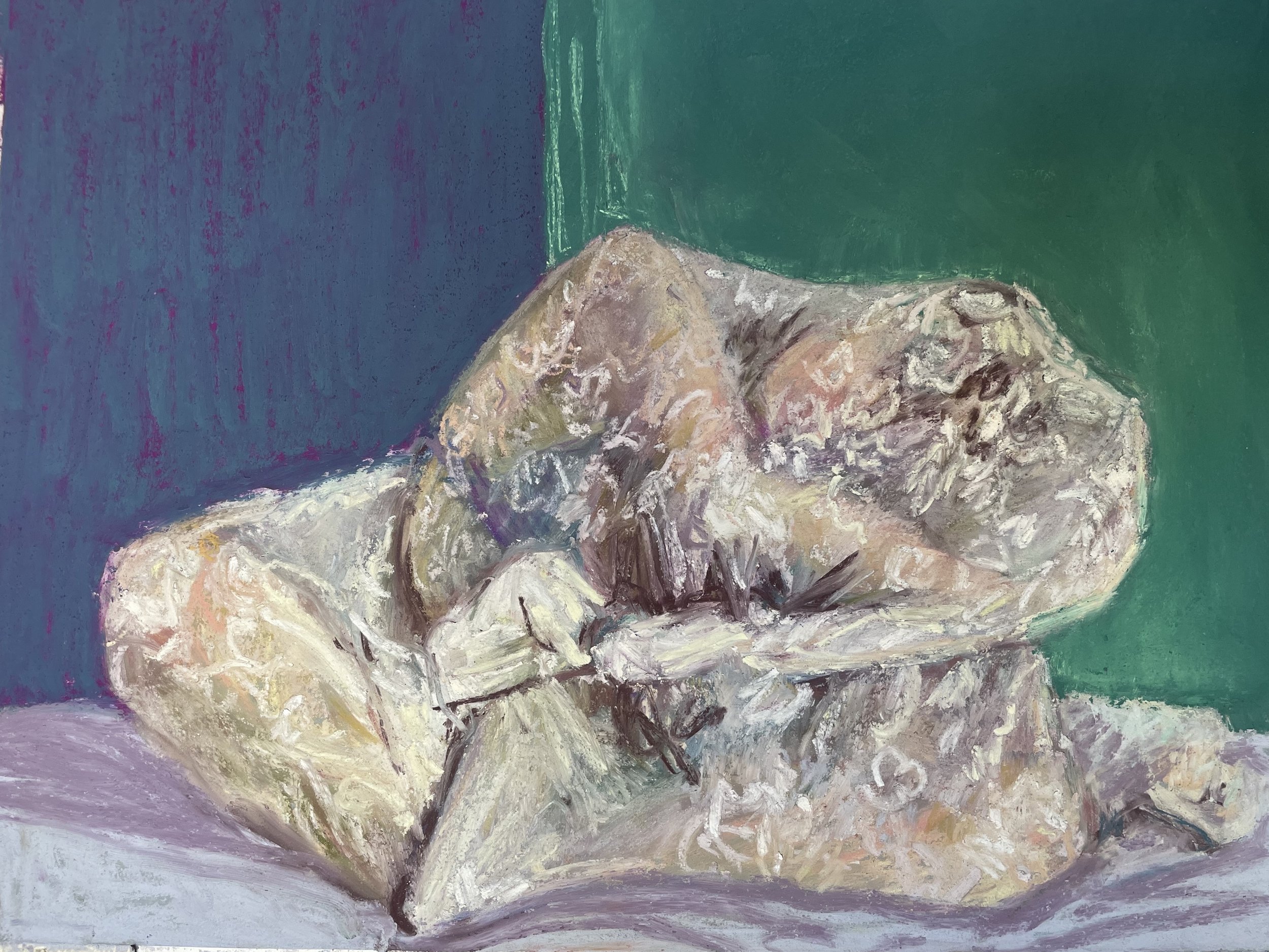 Still From Lost Footage #7, 2023 9"X12" Chalk pastel on Colorfix paper