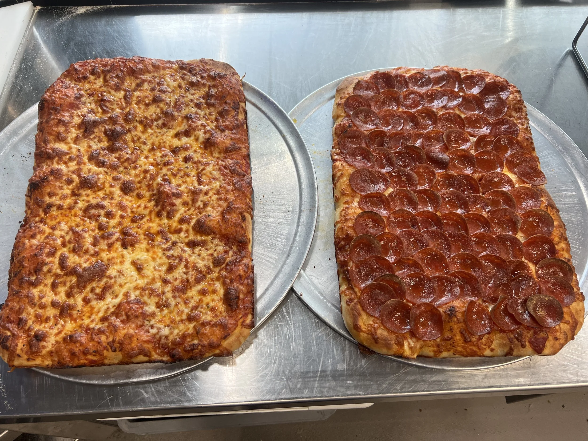 Cheese and Pepperoni Cleveland Sheet, ready to be served