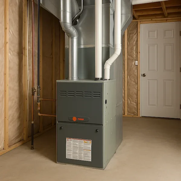 Trane forced air furnace in basement