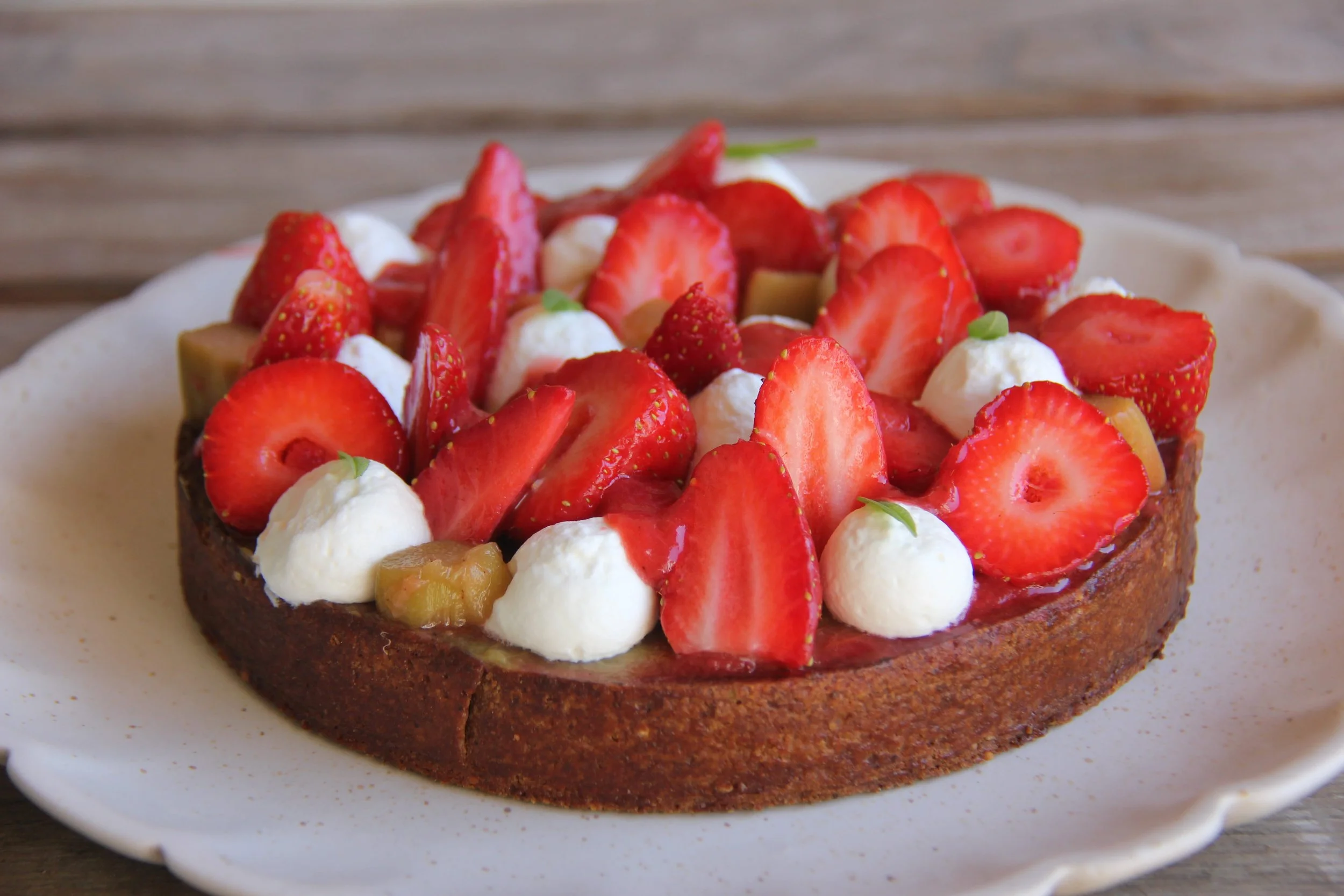 Tarte fraise et rhubarbe