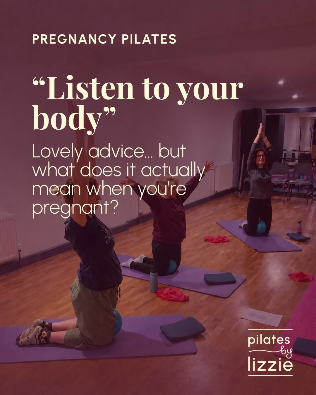 &ldquo;Listen to your body&rdquo;&hellip; but what does that actually mean? 🤷&zwj;♀️

Swipe for practical pregnancy exercise advice and a reminder that taking a break or asking for another option is always welcome in my classes 💜

#pregnancypilates