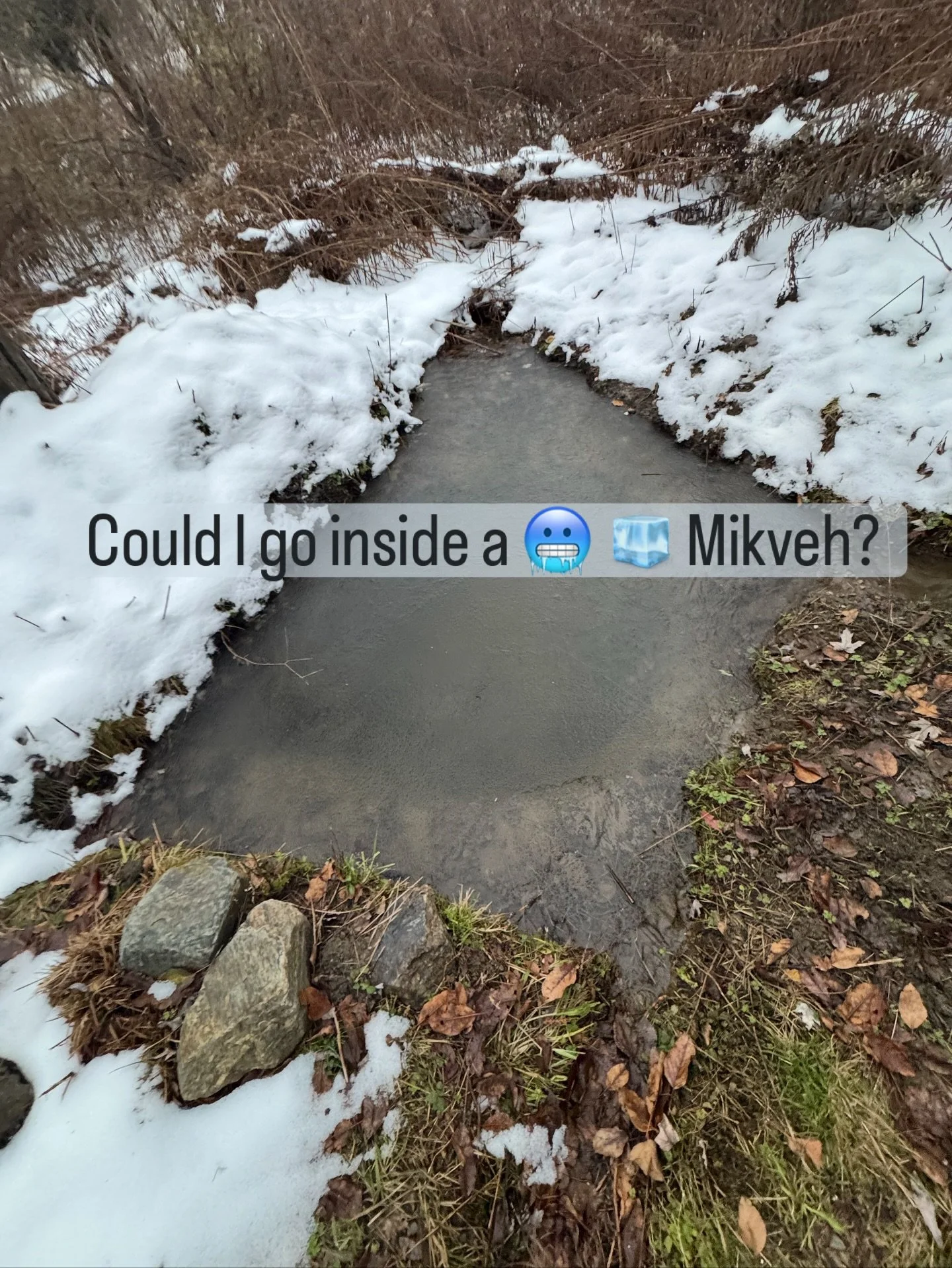 Ice cold Mikva before Shabbat!