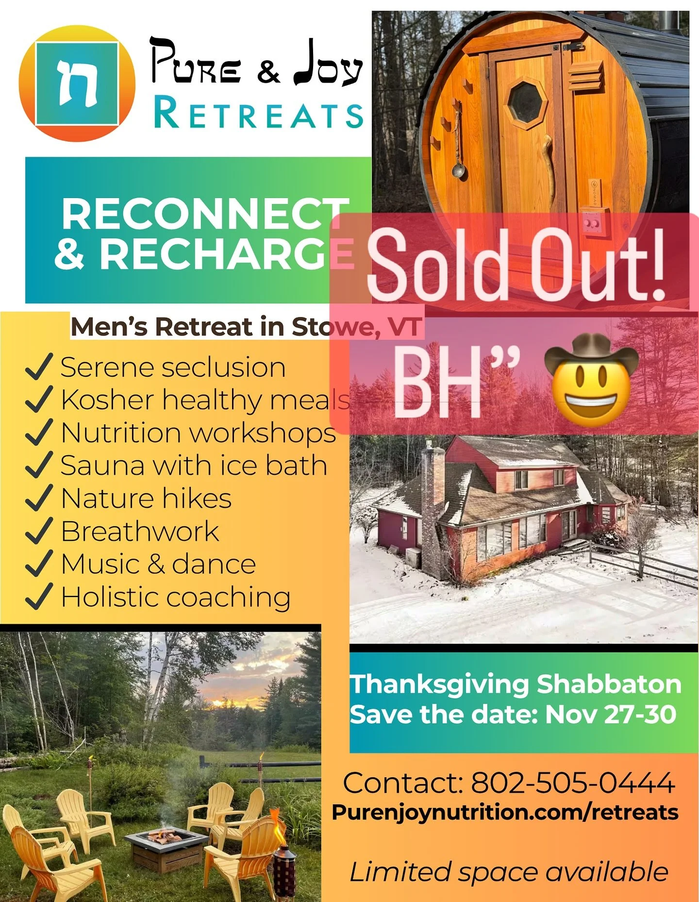 #mensretreat #vermontretreat #thanksgiving #jewishretreat #kosherretreat