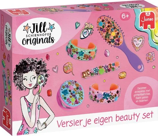 Jill Schirnhover - versier je eigen beauty set. Vrolijk knutselpakket.