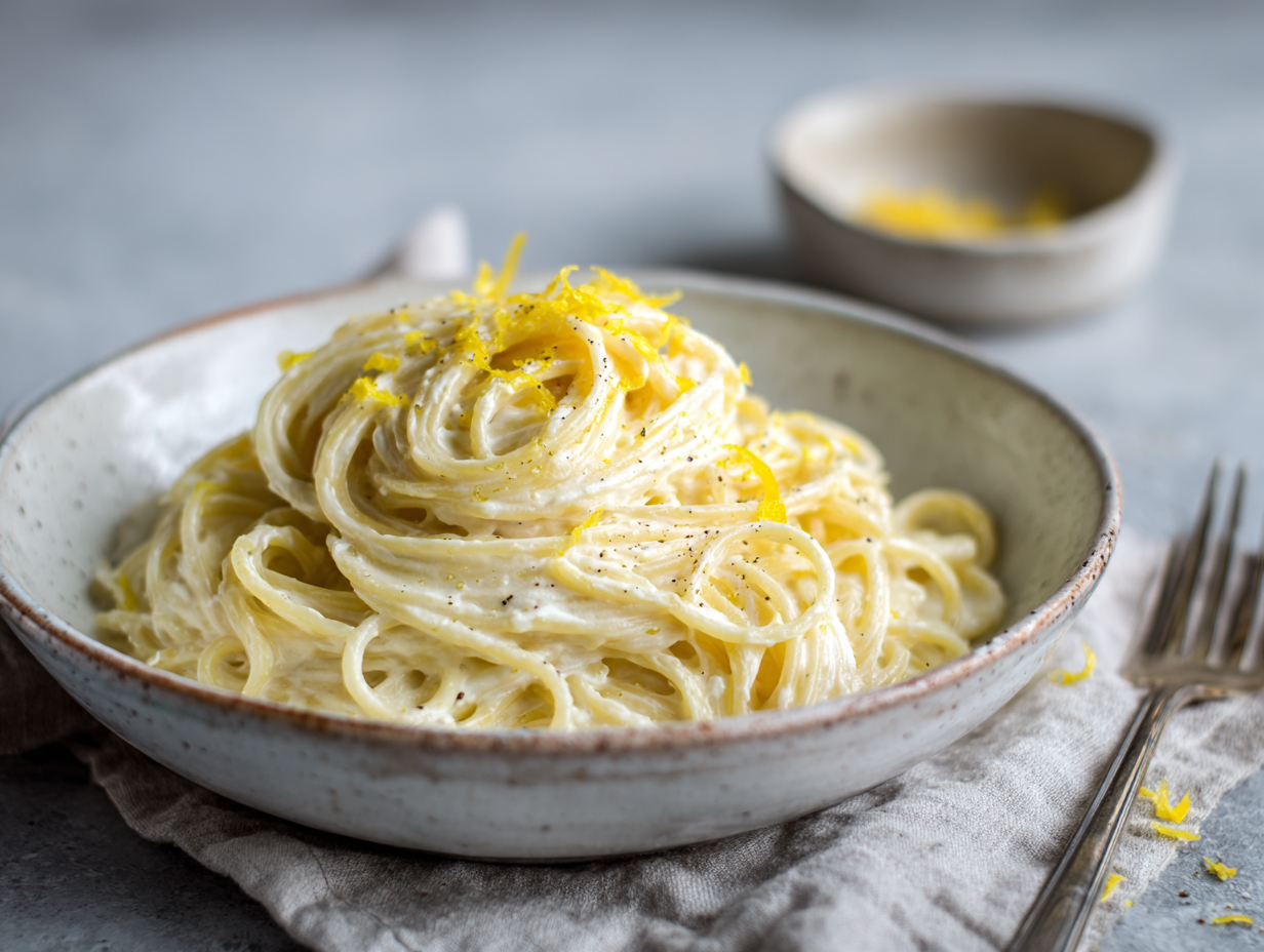 Romige citroen ricotta pasta voor doordeweeks