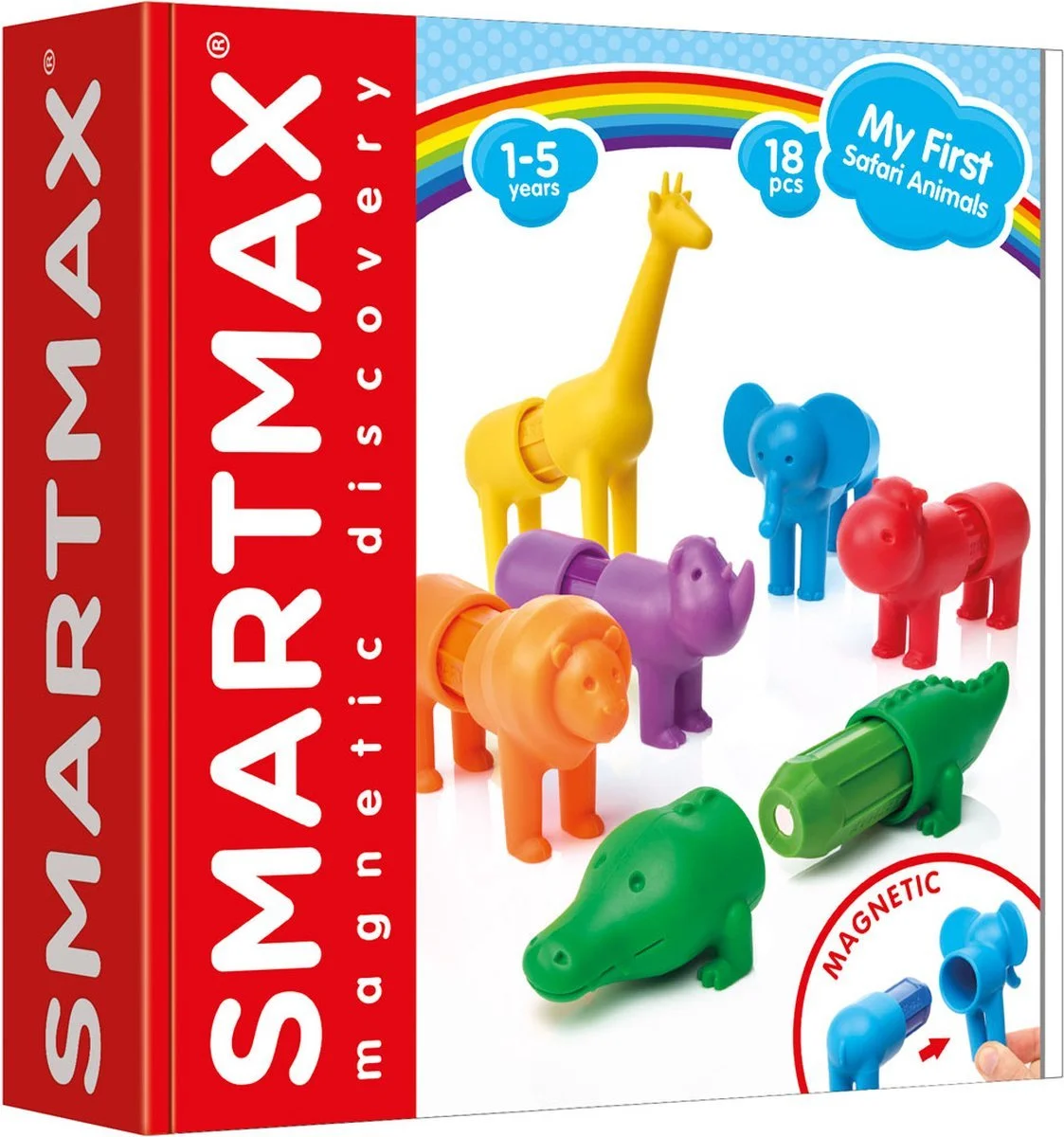 SmartMax magneten van safari dieren voor 1 jarige kinderen
