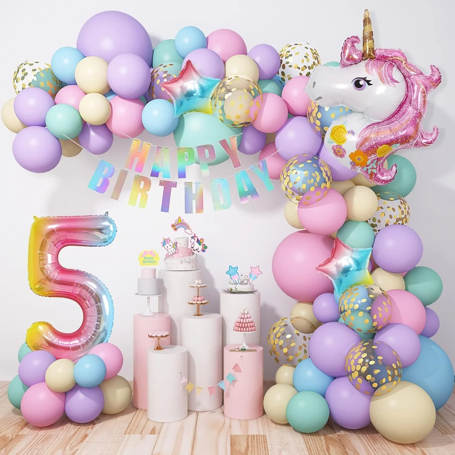 Unicorn ballonnenboog set 120 delig