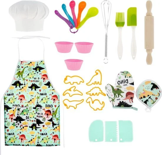 Kinder bakset 25 delig - met dinosaurus short