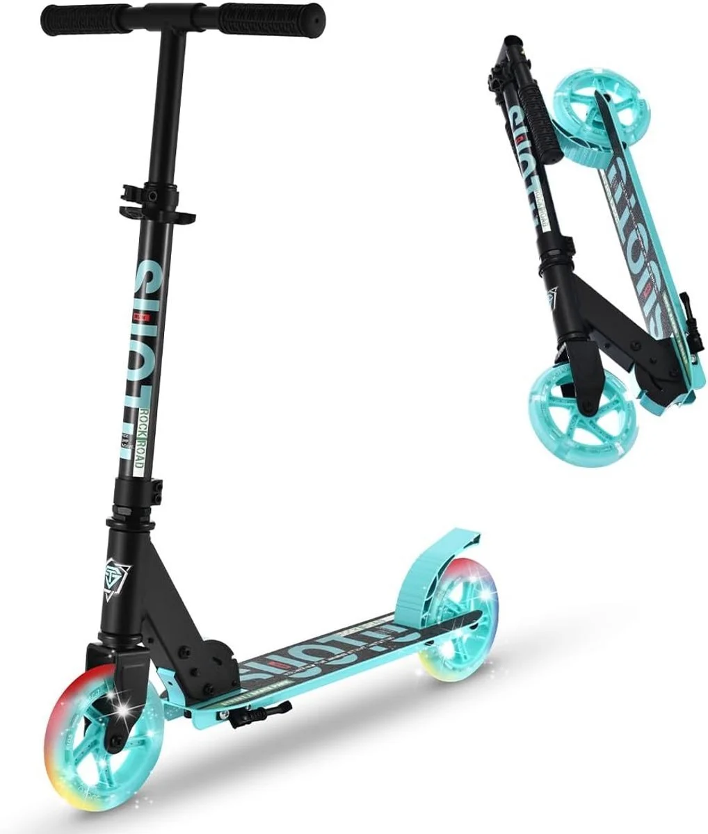 Kinderstep met lichtgevende wielen in de kleur blauw. Fun en beweging in één.