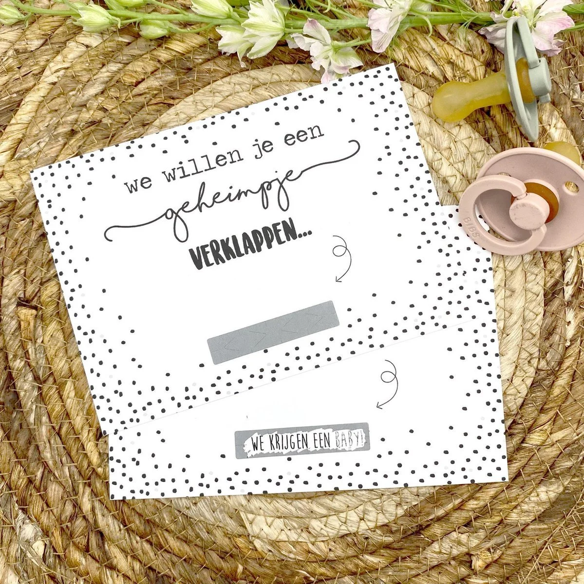 Kraskaart we willen je een geheimpje vertellen...vertellen dat je zwanger bent