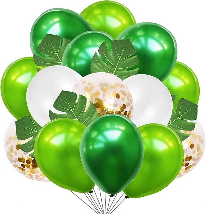 Set van groene ballonnen perfect voor feestjes in jungle thema