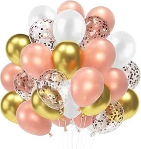 Roségouden & gouden ballonnen set van 60 stuks