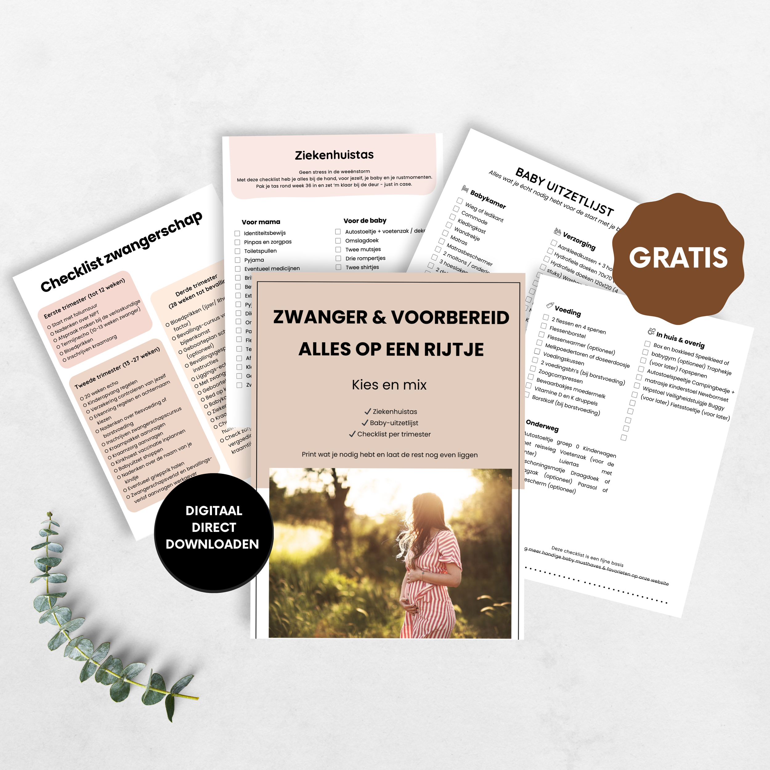 Mockup gratis zwangerschapspakket Mama & More