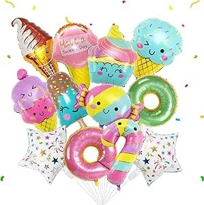 Donut en snoep ballonnenset - 13 stuks