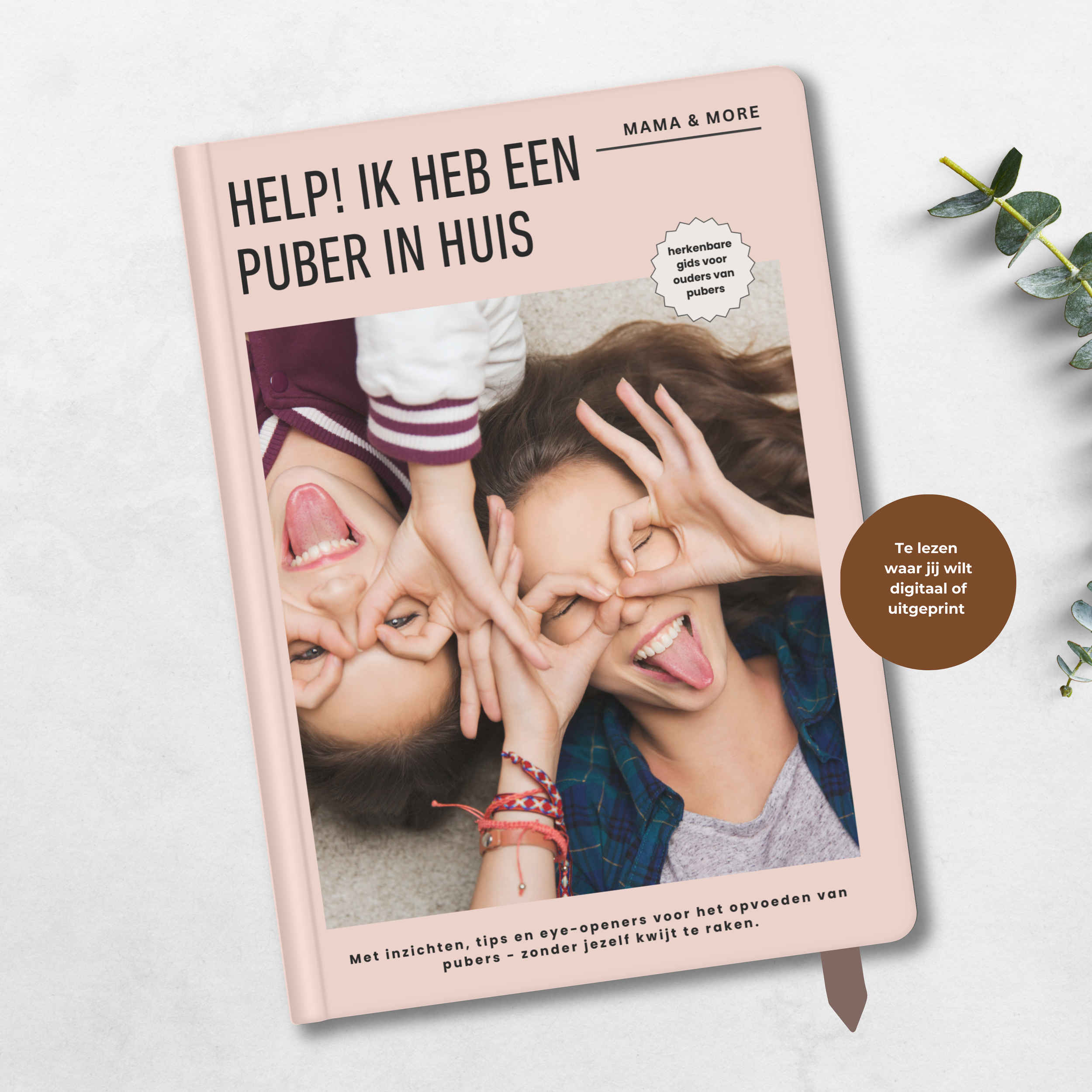 Mockup werkboek Help! ik heb een puber in huis. Hulpgids voor ouders met pubers