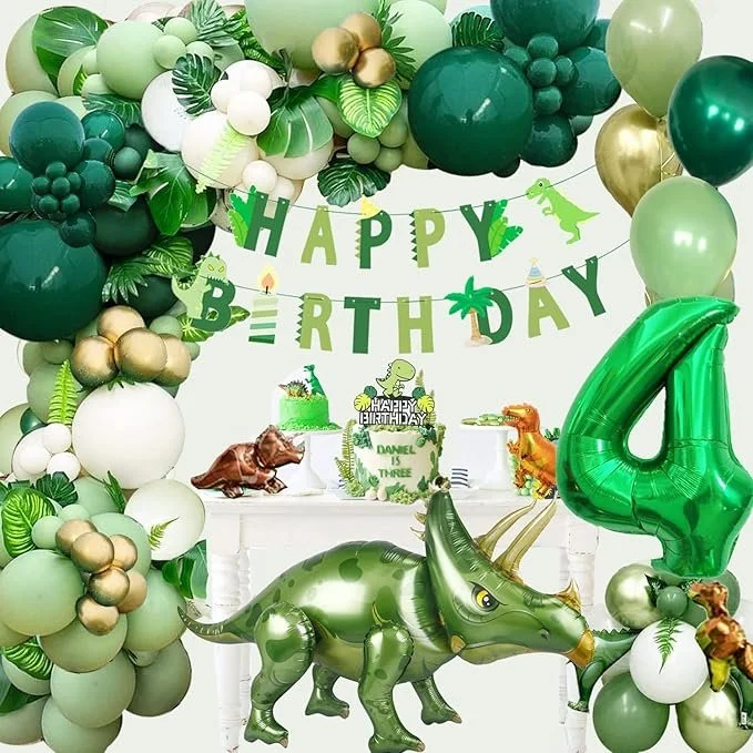 Dino verjaardagsdecoratie - 4 jaar
