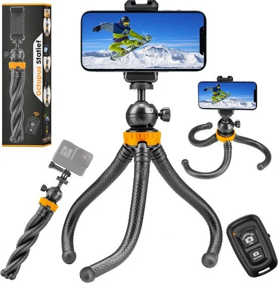 Studio Telefoonstatief flexibel - 25 cm. Maakt moeiteloos foto's, filmpjes en vlogs.