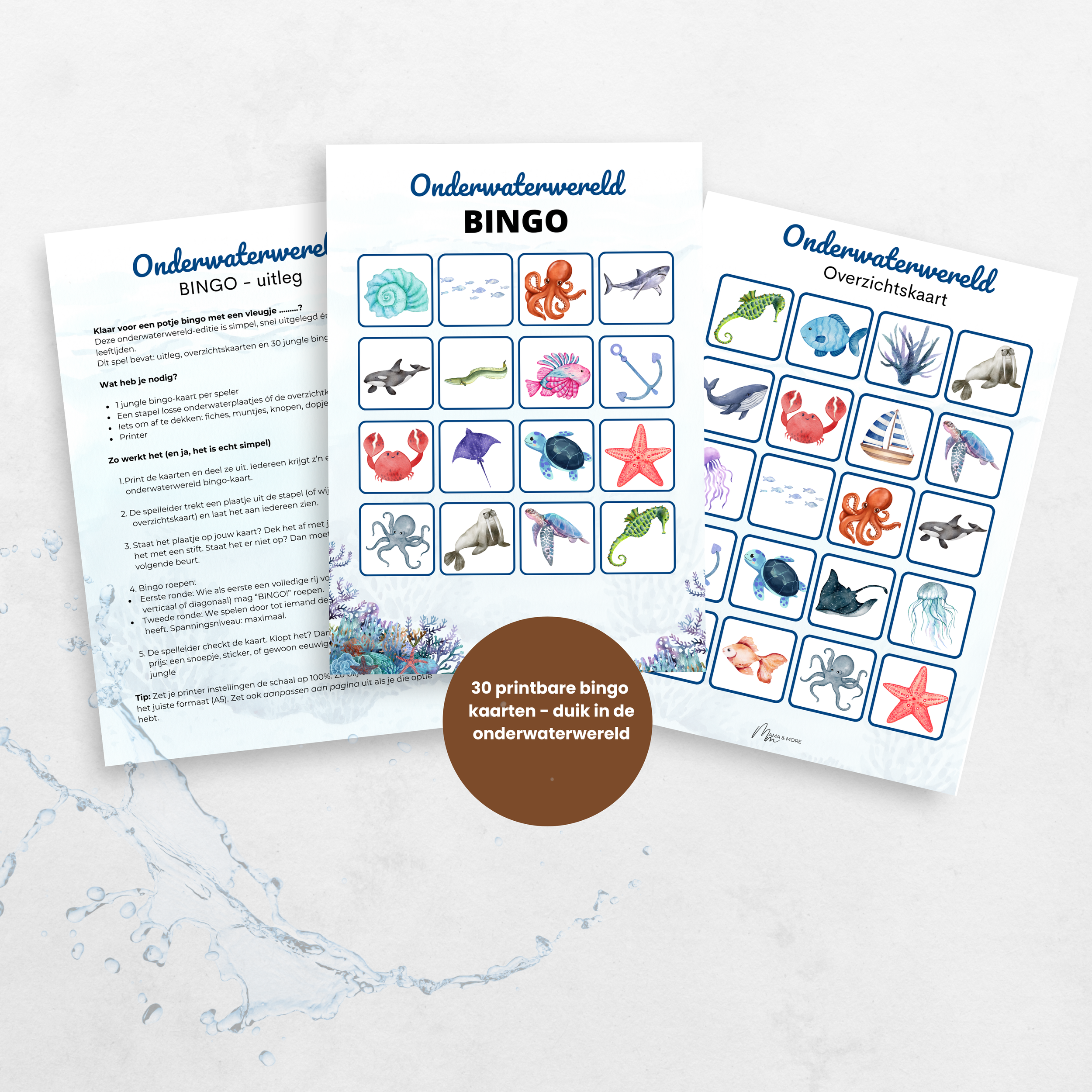 Mockup thema kaarten thema onderwaterwereld