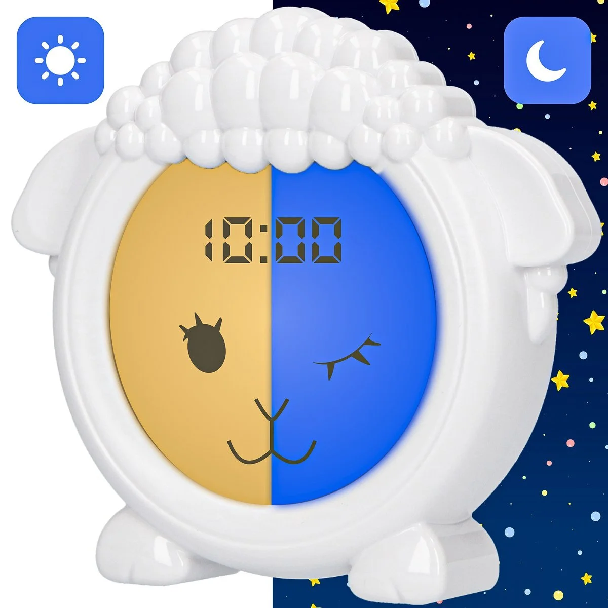 Kinderwekker in de vorm van een schaap.