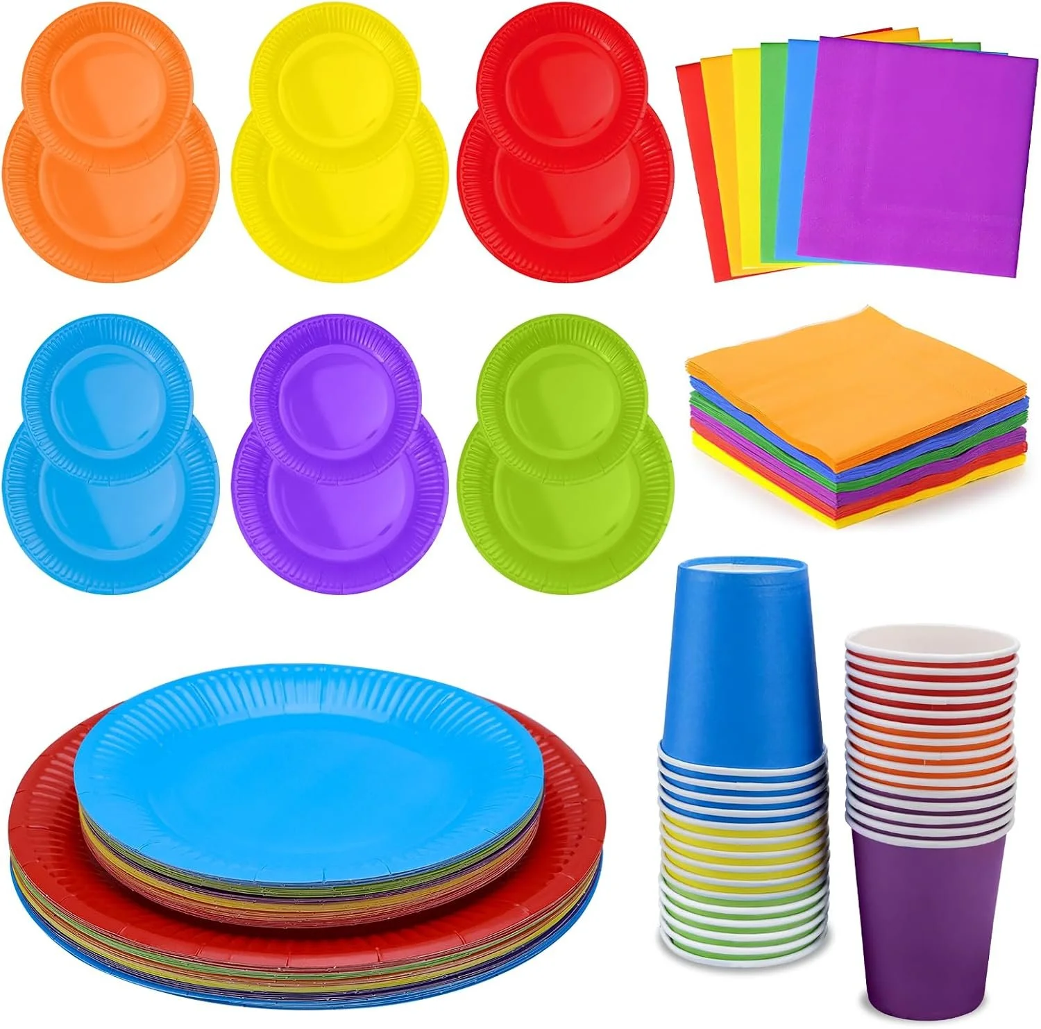 Kleurrijk partyservies 120 delig