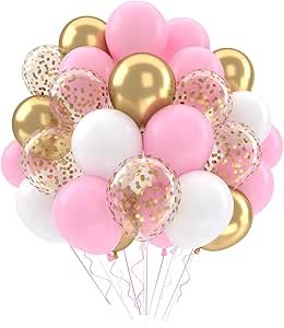 Ballonnenset 50 ballonnen in roze, goud en wit.