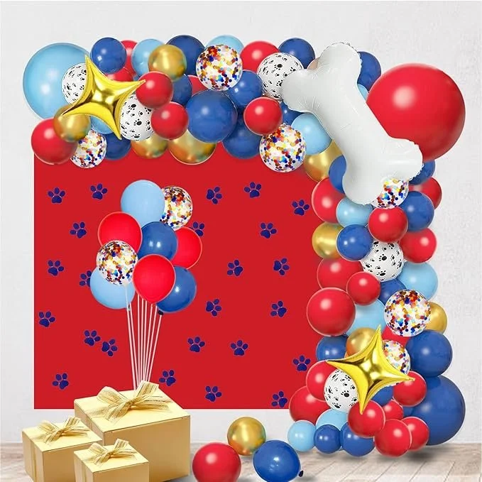 Paw patrol ballonnenset rood en blauw