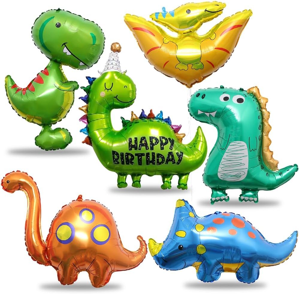 Dino folieballonnenn - 6 stuks voor elk dino feestje