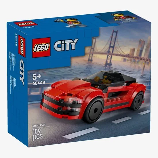 LEGO City Rode Sportwagen scheuren door de straten. Vanaf 5 jaar.