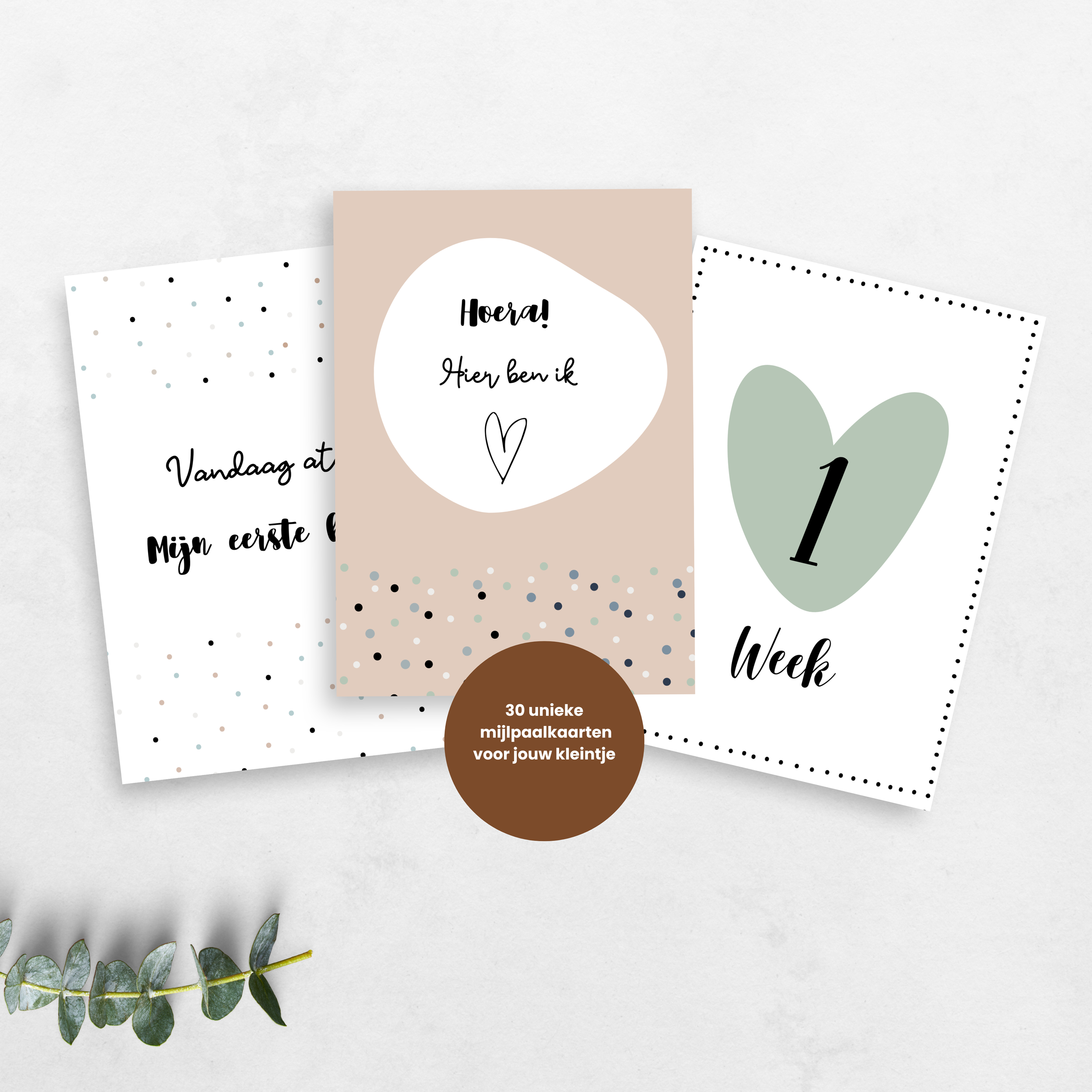 Mockup mijlpaalkaarten neutrale kleur