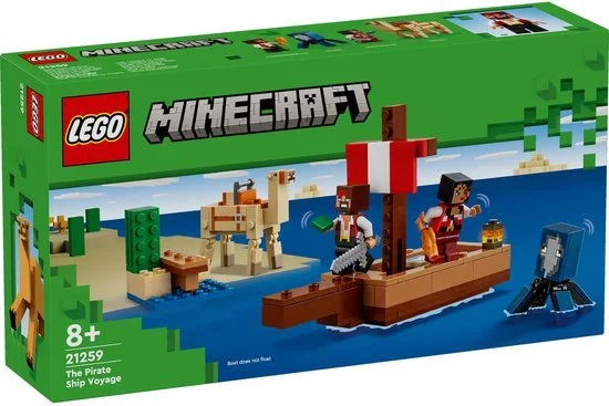 LEGO Minecraft de piratenschipreis. Inclusief herkenbare figuren. Voor fans vanaf 8 jaar.