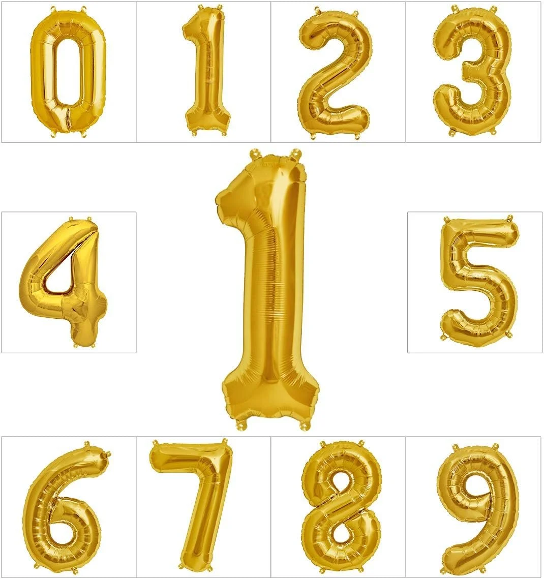 Gouden cijferballonnen