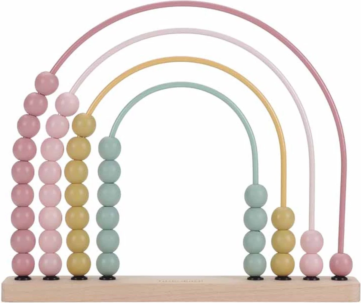 Little Dutch regenboog telraam van FSC hout, ideaal om spelend te leren tellen en motoriek te oefenen