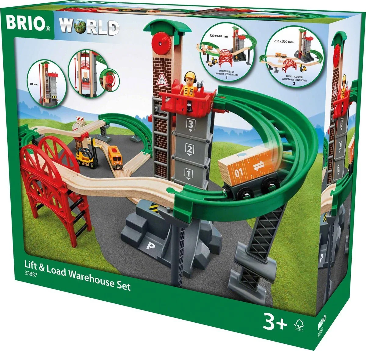 BRIO Lift & Load set - Hef, laad en rijd met je wagon naar beneden