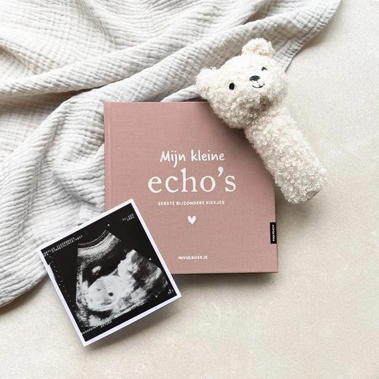 Stijlvol mini-boekje met linnen kaft om je echo foto's in te bewaren