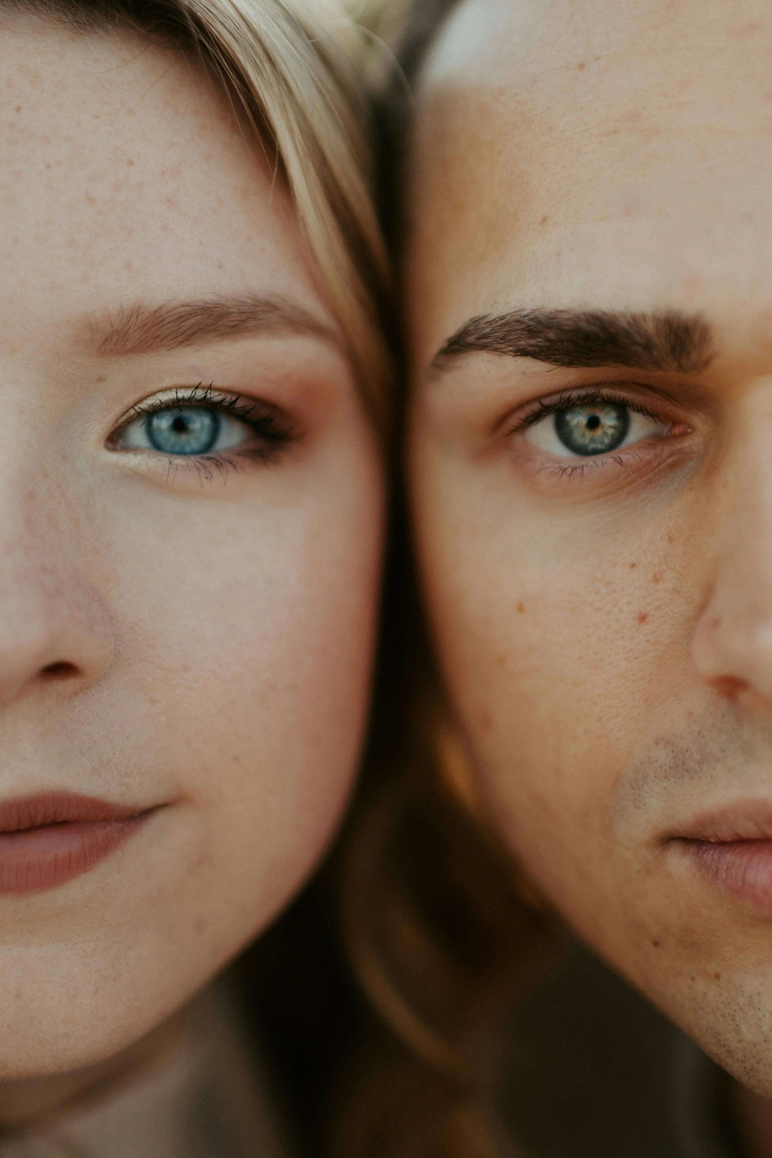 Close-up of half of a man’s and a woman’s face. Wondering how to promote effective communication in relationships? A relationship therapist in Davie, FL, can show you how to open up with those you love.