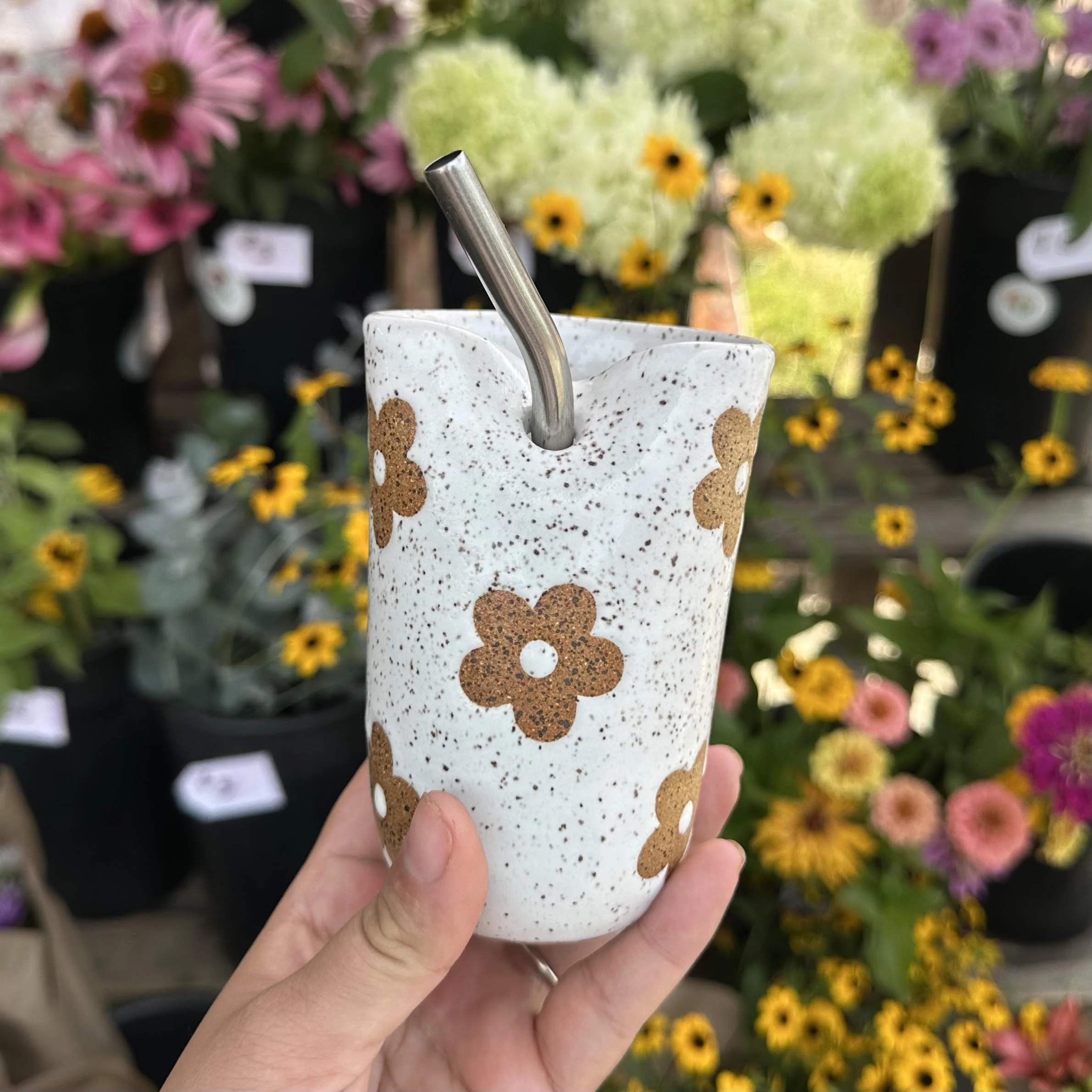 Flower Straw Cup